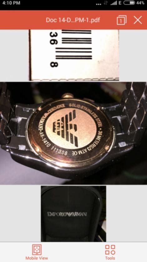 how to tell if a watch is fake armani|armani watch serial number check.